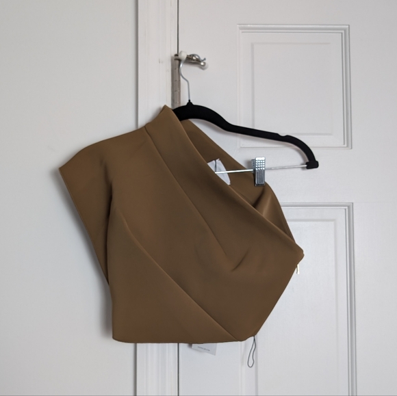 NWT ACLER Anderson Top in Hunter Green | One Shoulder | US Women's Size 2 - Picture 3 of 8